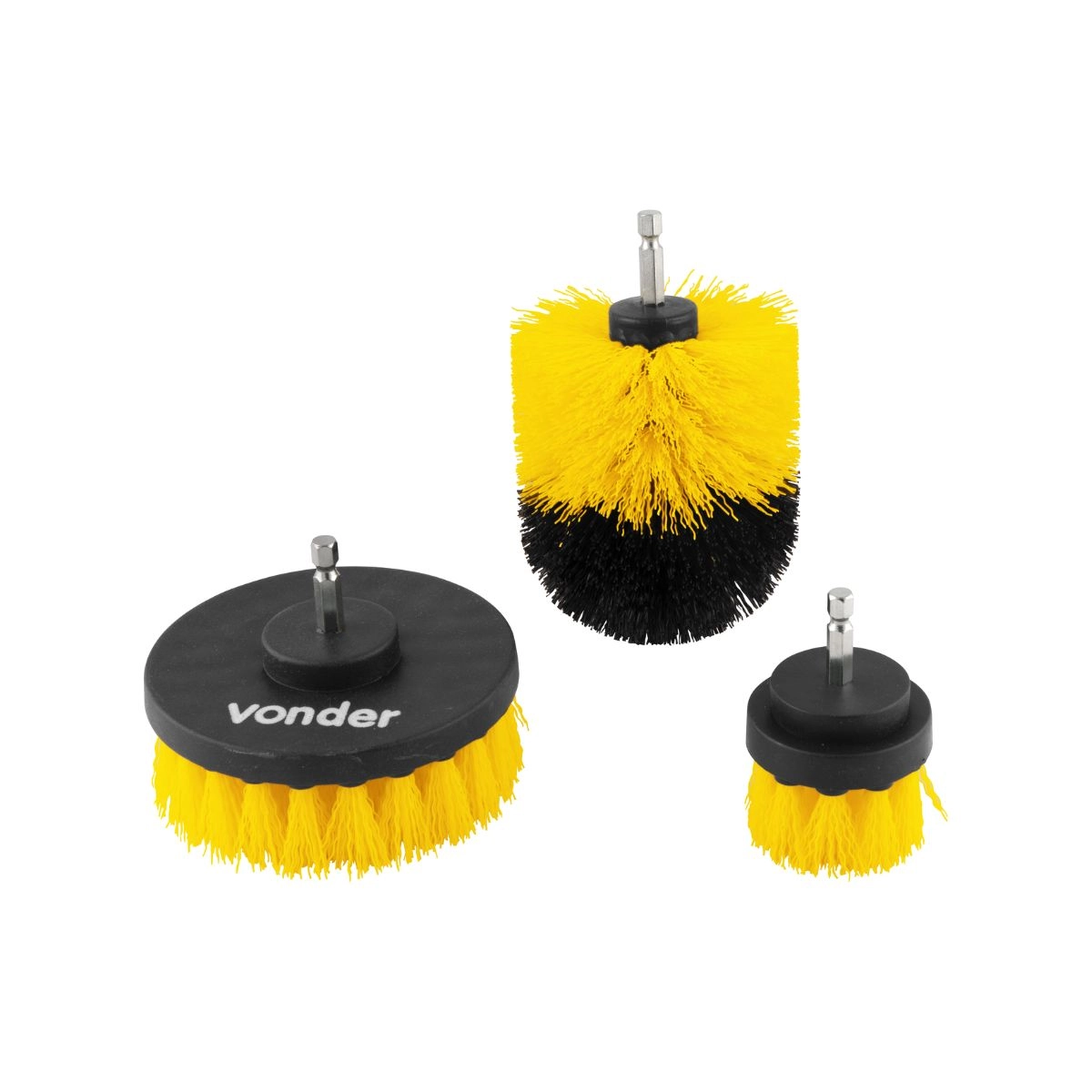 Jogo de escovas 3pçs para furadeira e parafusadeira VONDER Jogo de escovas 3pçs para furadeira e parafusadeira VONDER