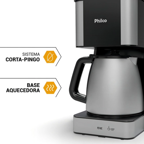 Cafeteira 40 Cafezinhos 1,6L Inox PCF40C Philco Cafeteira 40 Cafezinhos 1,6L Inox PCF40C Philco