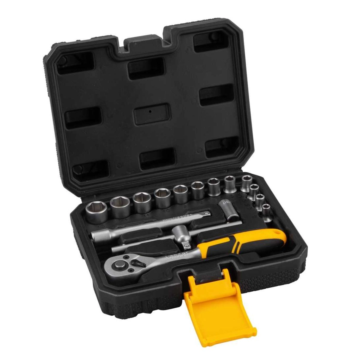 Jogo de soquetes sextavados c/encaixe e catraca 16pçs VONDER