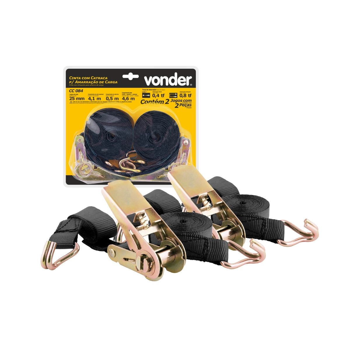 Cinta 2 jogos com catraca para amarração de carga VONDER Cinta 2 jogos com catraca para amarração de carga VONDER