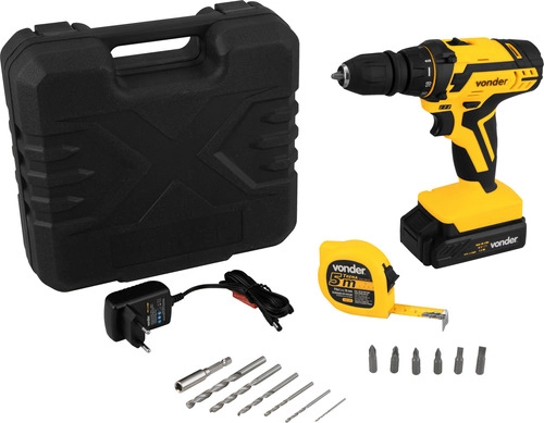 Parafusadeira/furadeira a bateria 12V fonte bivolt automática PFV112QR VONDER