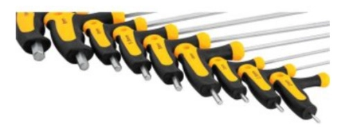 Jogo chave Allen Longa Cabo T Abaulada 10pçs 1,5-10mm VONDER