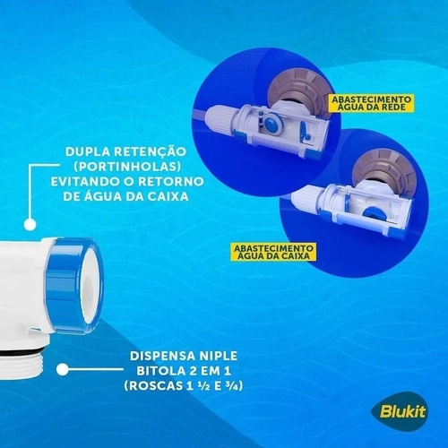 Válvula Duchão 3/4" e 1.1/2" para Caixa d'água BLUKIT
