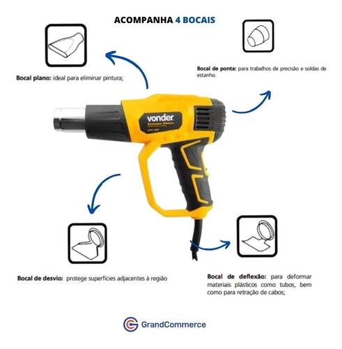 Soprador Térmico Vonder STV200 2000W Soprador Térmico Vonder STV200 2000W