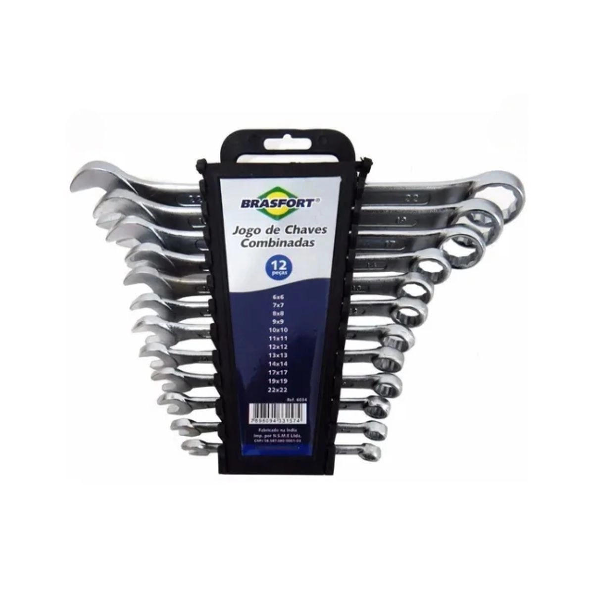 Chave Combinada 6 a 22mm com 12pçs Cor Prateado Brasfort Chave Combinada 6 a 22mm com 12pçs Cor Prateado Brasfort