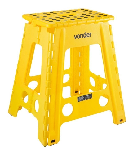 Banqueta plástica dobrável amarela altura 450 mm VONDER Banqueta plástica dobrável amarela altura 450 mm VONDER