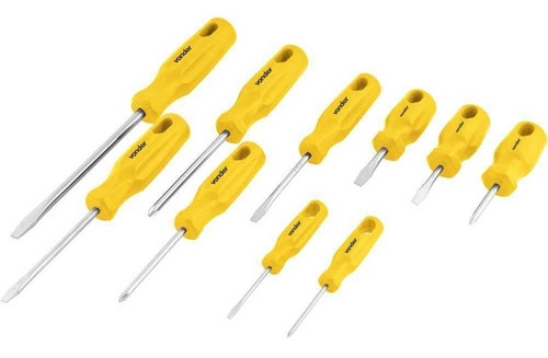Jogo de chaves de fenda/phillips com 10 peças VONDER Jogo de chaves de fenda/phillips com 10 peças VONDER