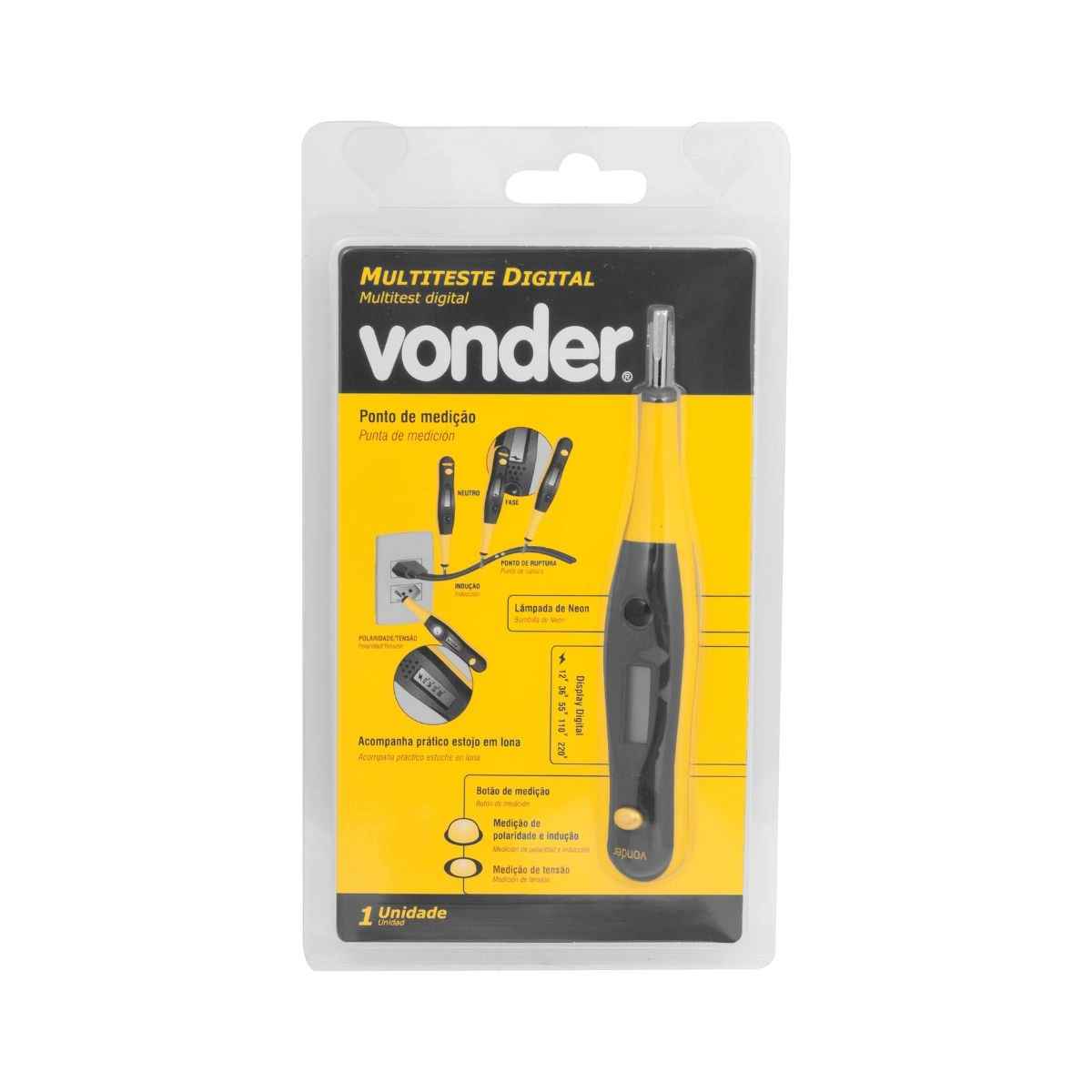 Caneta Multiteste digital Teste de Tensão VONDER Caneta Multiteste digital Teste de Tensão VONDER