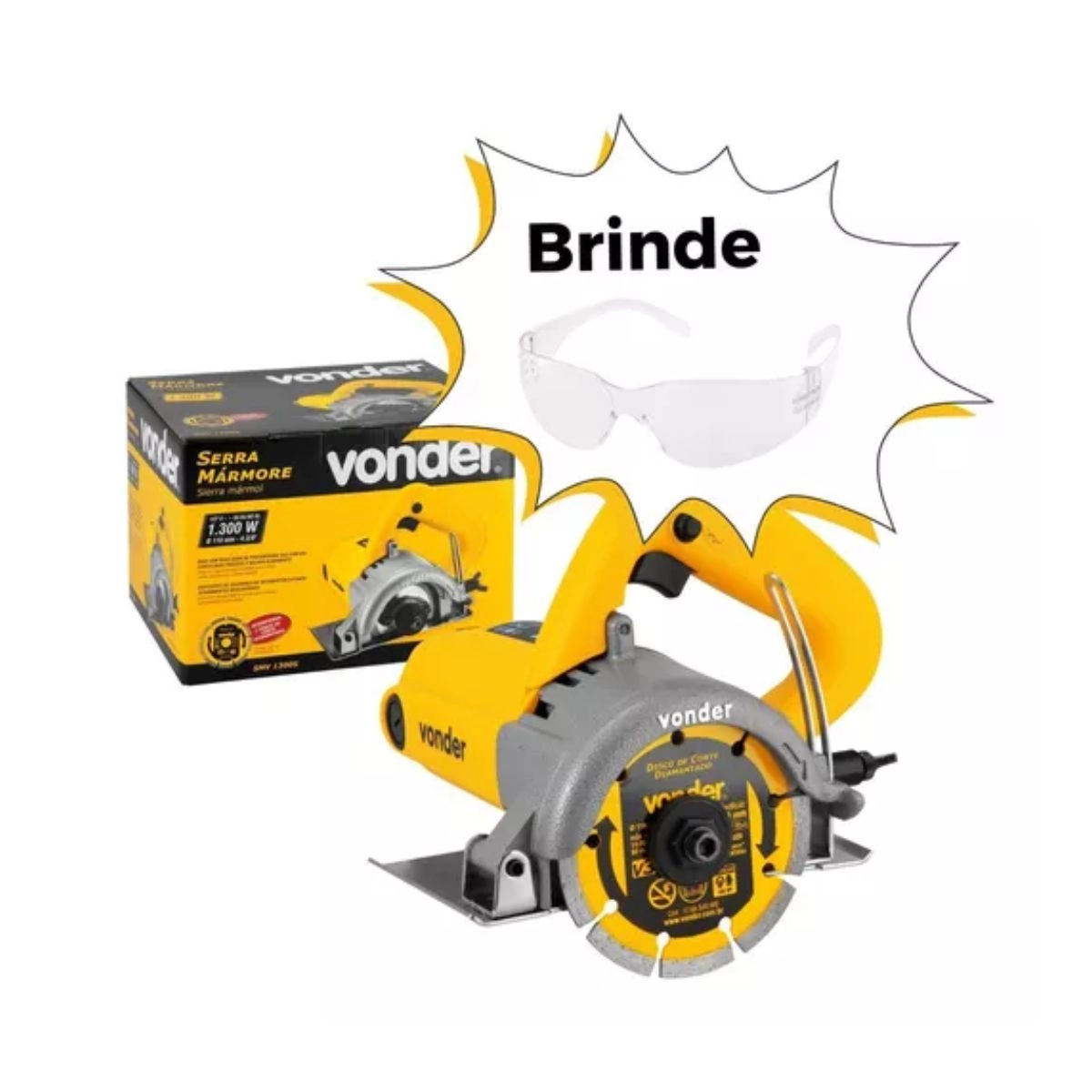Serra Mármore SMV1300 Com Disco e Óculos de Brinde Vonder 220V