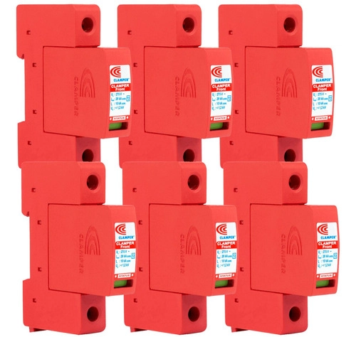 Kit 6 Dispositivo de Proteção Contra Surtos Elétricos (DPS) Clamper 20KA 275V Kit 6 Dispositivo de Proteção Contra Surtos Elétricos (DPS) Clamper 20KA 275V