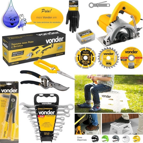 Banqueta plástica dobrável amarela altura 450 mm VONDER Banqueta plástica dobrável amarela altura 450 mm VONDER