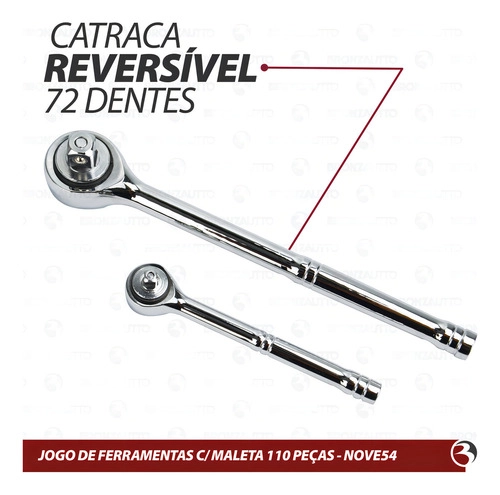 Jogo de Ferramentas Completo com 110 Peças Nove54