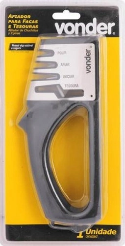 Afiador de facas e tesouras com vídea e cerâmica VONDER Afiador de facas e tesouras com vídea e cerâmica VONDER