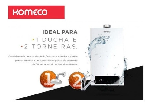 Aquecedor de Água a Gás KO 16WH HOME Branco Glp Komeco Aquecedor de Água a Gás KO 16WH HOME Branco Glp Komeco