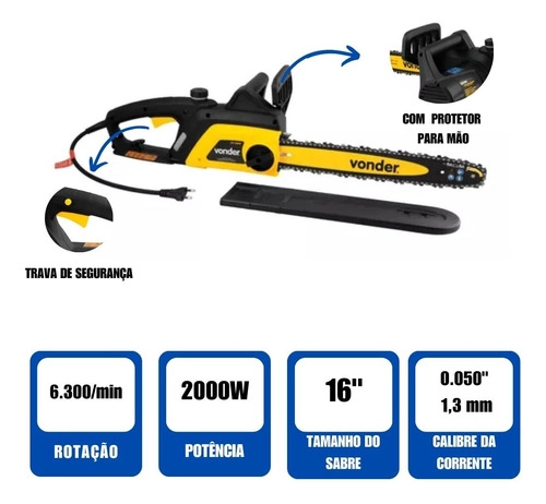 Motosserra Elétrica 2000W EV2000 Vonder Motosserra Elétrica 2000W EV2000 Vonder