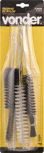 Jogo escovas tubular de nylon com 9 peças VONDER Jogo escovas tubular de nylon com 9 peças VONDER